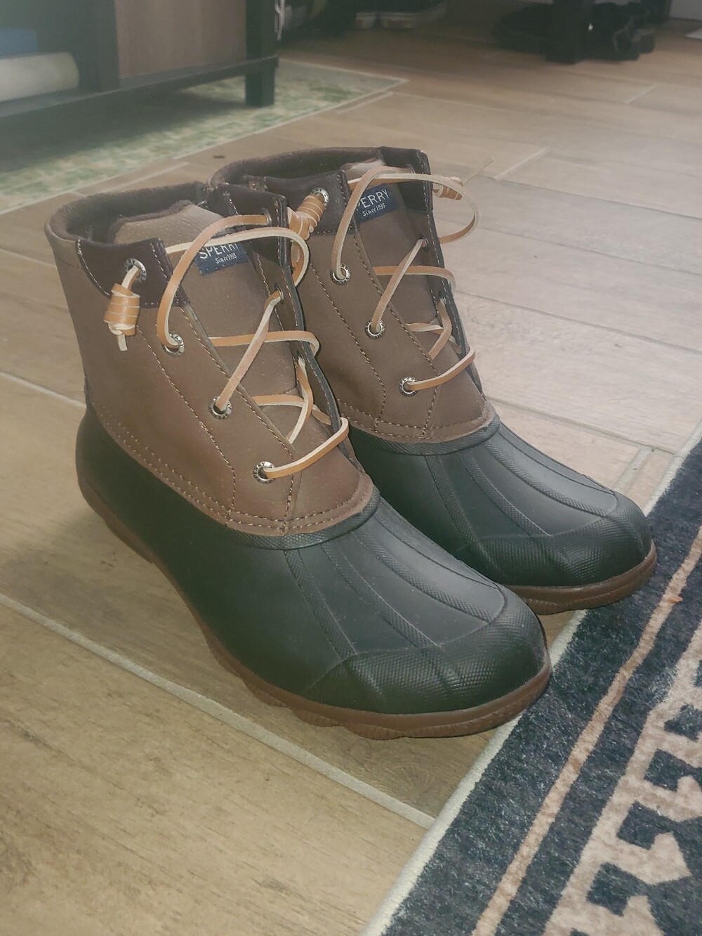 Sperry Brown and Black Waterproof Duck Boots